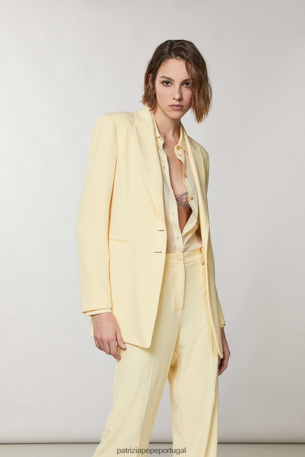 Patrizia Pepe mulheres blazer com detalhe nas costas clareza amarelo vestuário TX086V295