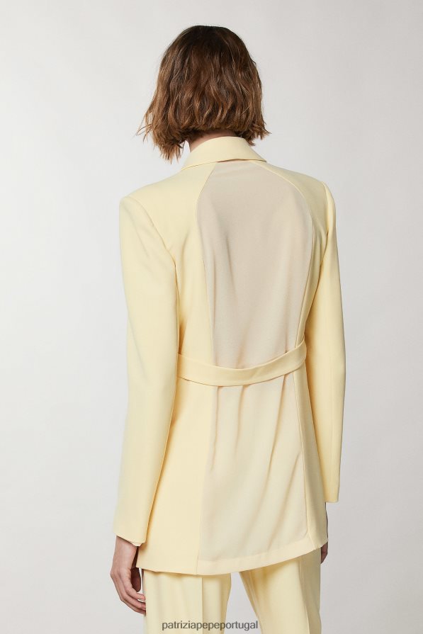 Patrizia Pepe mulheres blazer com detalhe nas costas clareza amarelo vestuário TX086V295