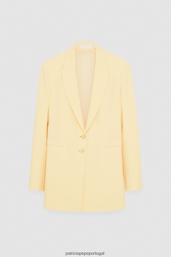Patrizia Pepe mulheres blazer com detalhe nas costas clareza amarelo vestuário TX086V295