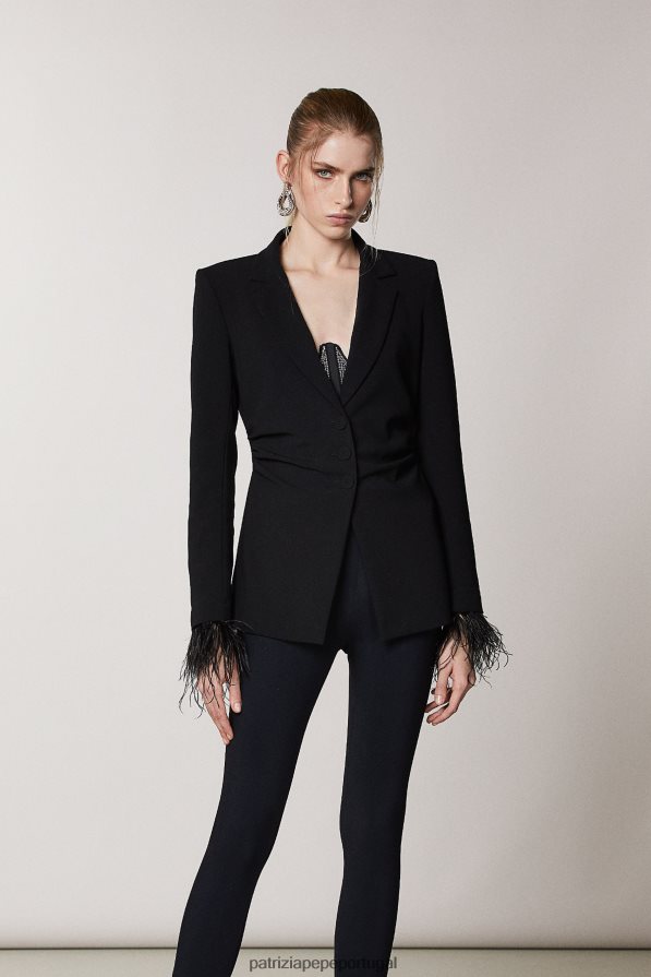 Patrizia Pepe mulheres blazer de crepe Nero vestuário TX086V686