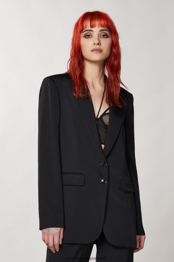 Patrizia Pepe mulheres blazer de dois botões Nero vestuário TX086V287