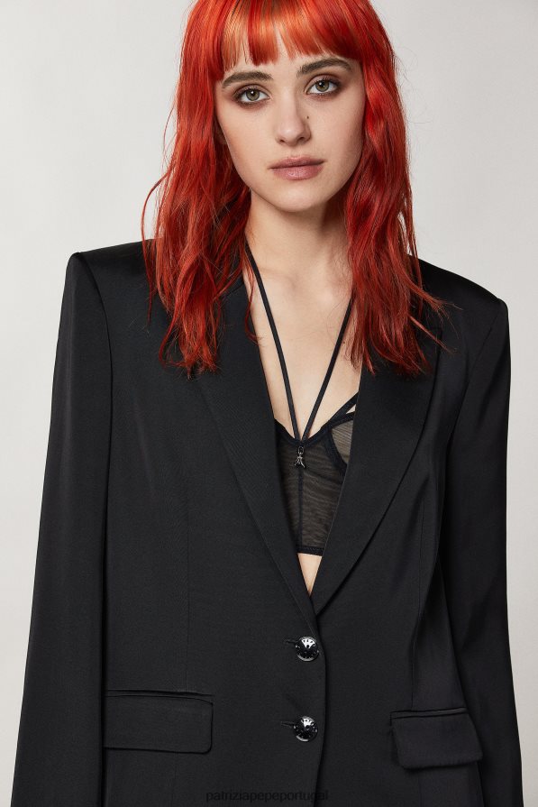 Patrizia Pepe mulheres blazer de dois botões Nero vestuário TX086V287