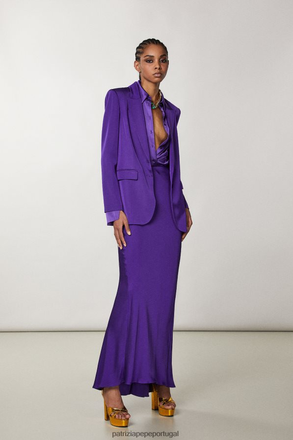 Patrizia Pepe mulheres blazer de dois botões violeta sexy vestuário TX086V343
