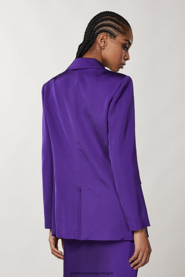 Patrizia Pepe mulheres blazer de dois botões violeta sexy vestuário TX086V343
