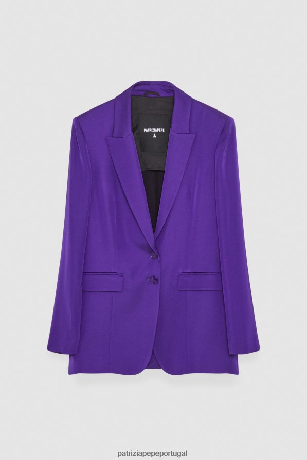 Patrizia Pepe mulheres blazer de dois botões violeta sexy vestuário TX086V343
