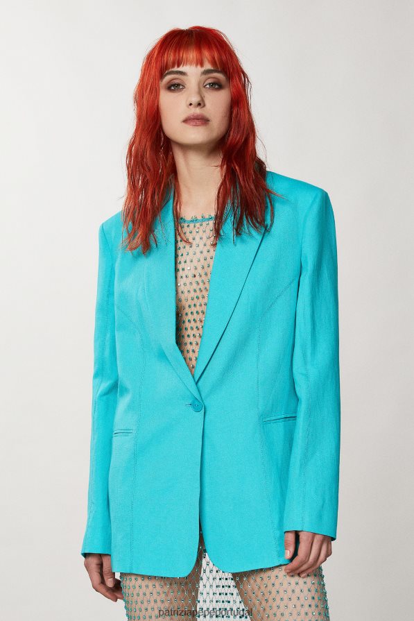 Patrizia Pepe mulheres blazer namorado verde água vestuário TX086V208
