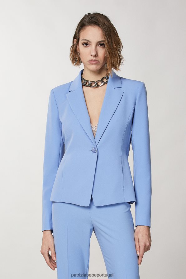 Patrizia Pepe mulheres blazer recortado cerâmica azul vestuário TX086V259