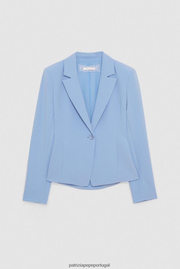 Patrizia Pepe mulheres blazer recortado cerâmica azul vestuário TX086V259