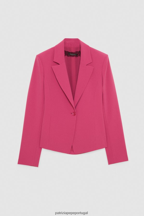 Patrizia Pepe mulheres blazer recortado cerimônia fúcsia vestuário TX086V311