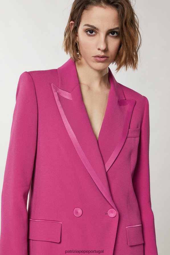 Patrizia Pepe mulheres blazer trespassado cerimônia fúcsia vestuário TX086V262