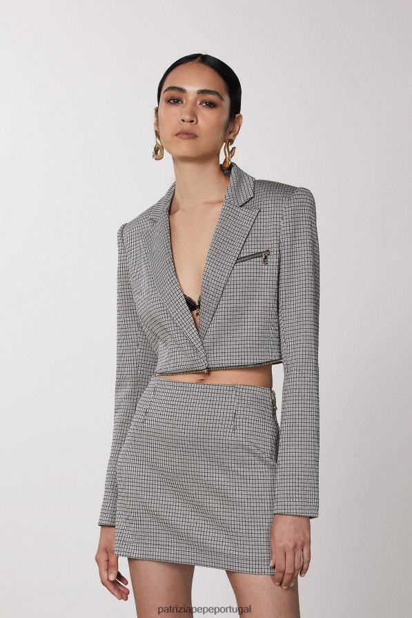 Patrizia Pepe mulheres jaqueta com zíper bege/preto vestuário TX086V483