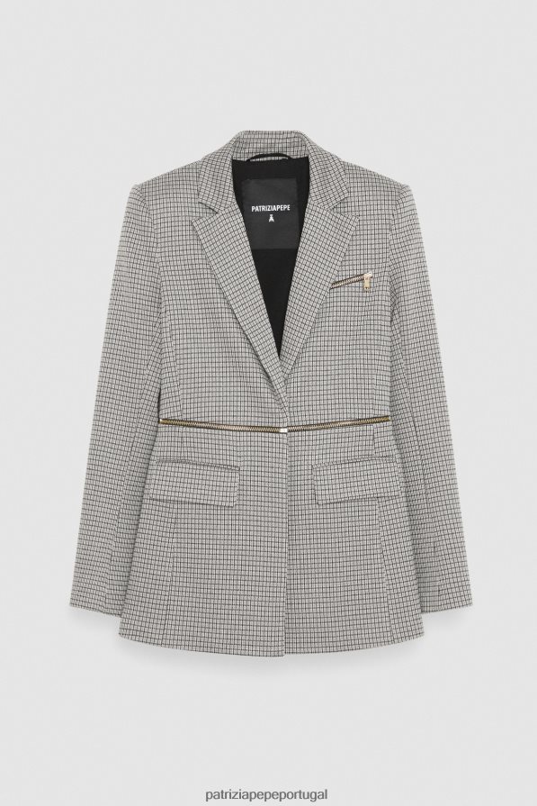 Patrizia Pepe mulheres jaqueta com zíper bege/preto vestuário TX086V483