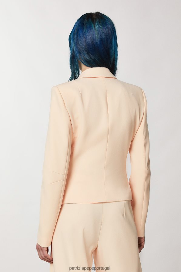 Patrizia Pepe mulheres jaqueta crepe essencial rubor astral vestuário TX086V76