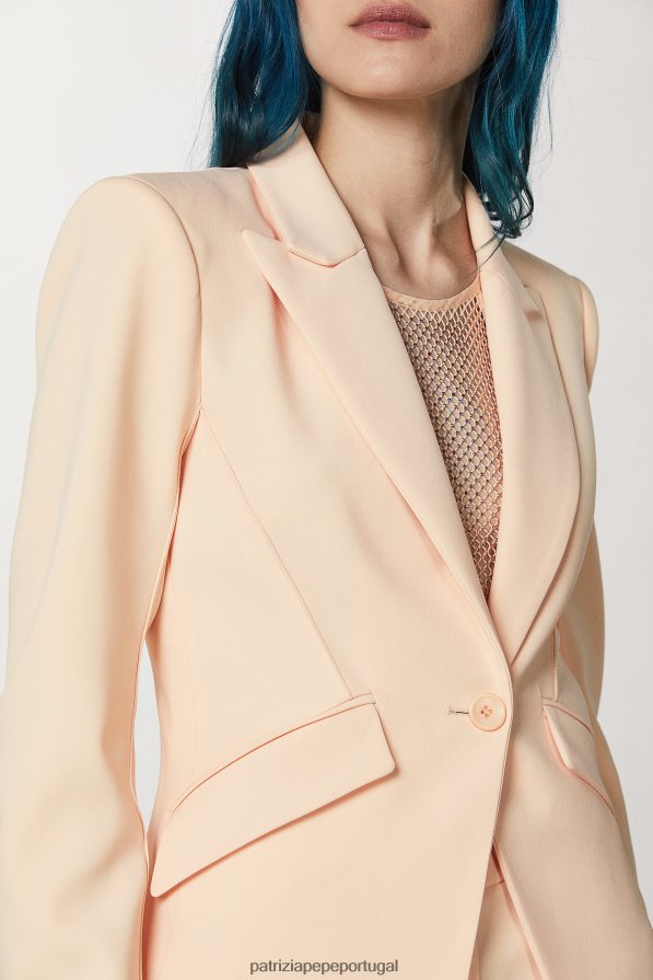 Patrizia Pepe mulheres jaqueta crepe essencial rubor astral vestuário TX086V76