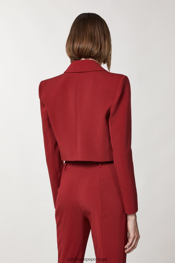Patrizia Pepe mulheres jaqueta cropped essencial vermelho marciano vestuário TX086V79