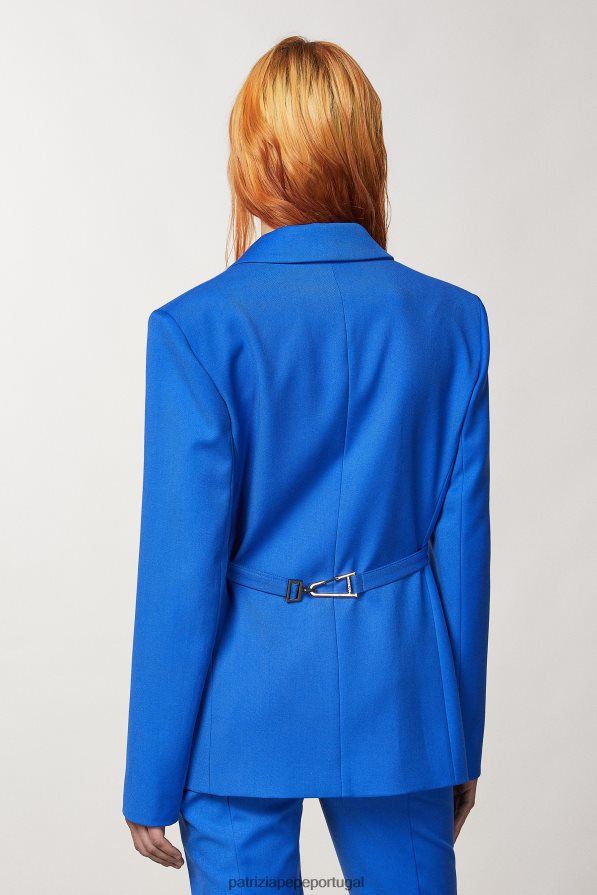 Patrizia Pepe mulheres jaqueta de flanela com dois botões raio azul vestuário TX086V3