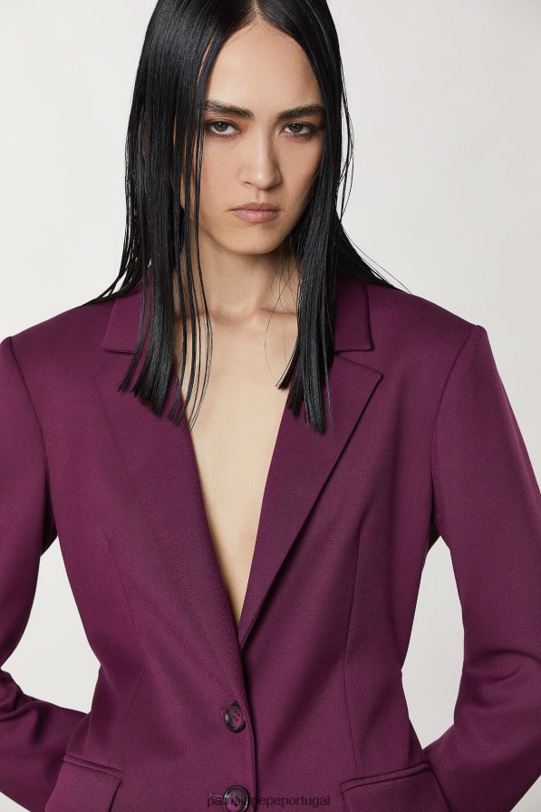 Patrizia Pepe mulheres jaqueta de flanela com dois botões roxo futurista vestuário TX086V38