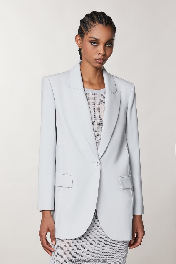 Patrizia Pepe mulheres jaqueta essencial de 1 botão cinza mineral vestuário TX086V127