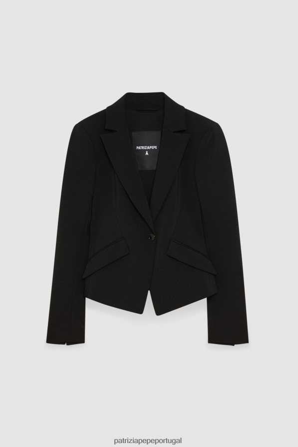 Patrizia Pepe mulheres jaqueta feminina essencial Nero vestuário TX086V546