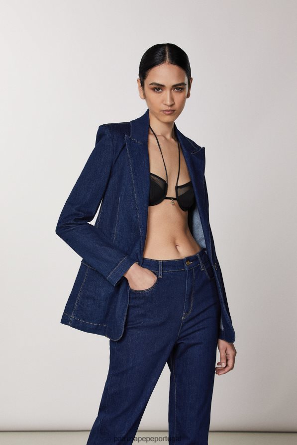 Patrizia Pepe mulheres jaqueta jeans essencial enxaguar jeans azul vestuário TX086V395