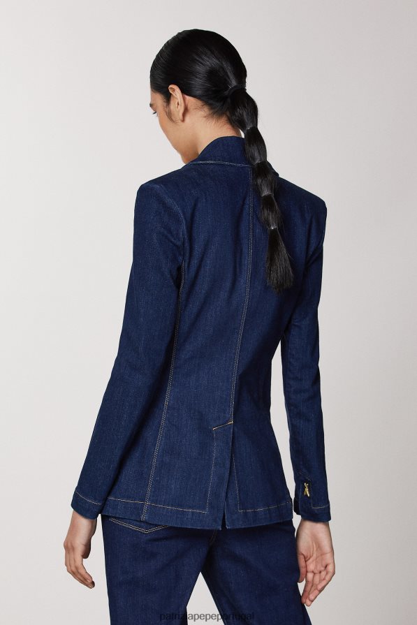 Patrizia Pepe mulheres jaqueta jeans essencial enxaguar jeans azul vestuário TX086V395