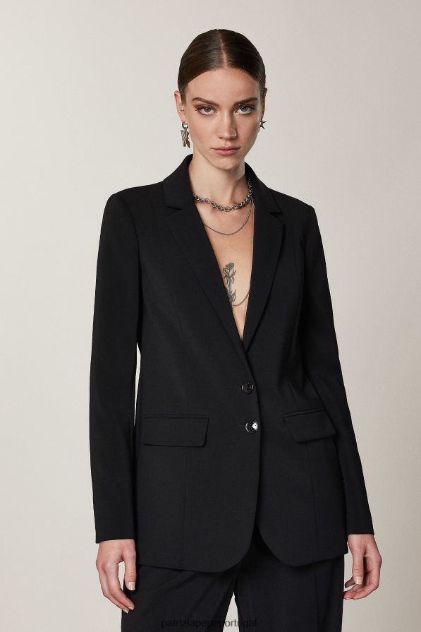 Patrizia Pepe mulheres jaqueta namorado essencial Nero vestuário TX086V575