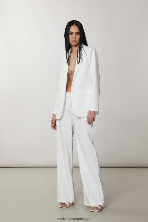 Patrizia Pepe mulheres jaqueta namorado essencial branco vestuário TX086V608