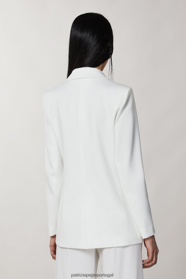 Patrizia Pepe mulheres jaqueta namorado essencial branco vestuário TX086V608