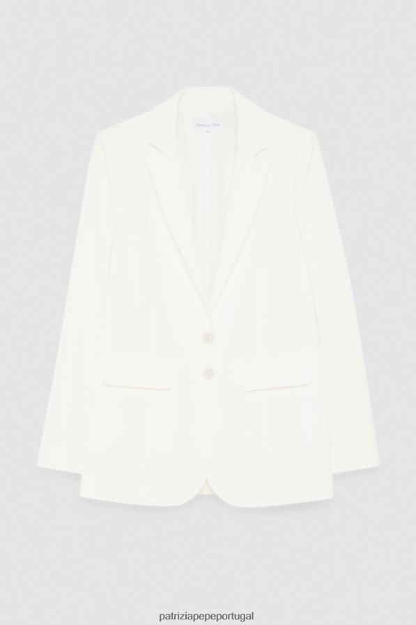 Patrizia Pepe mulheres jaqueta namorado essencial branco vestuário TX086V608