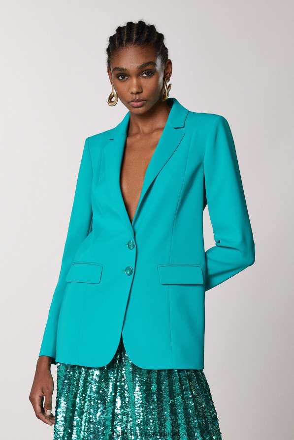 Patrizia Pepe mulheres jaqueta namorado essencial ilusão verde vestuário TX086V408