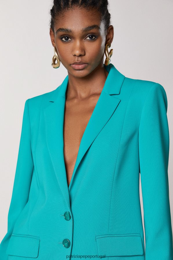 Patrizia Pepe mulheres jaqueta namorado essencial ilusão verde vestuário TX086V408