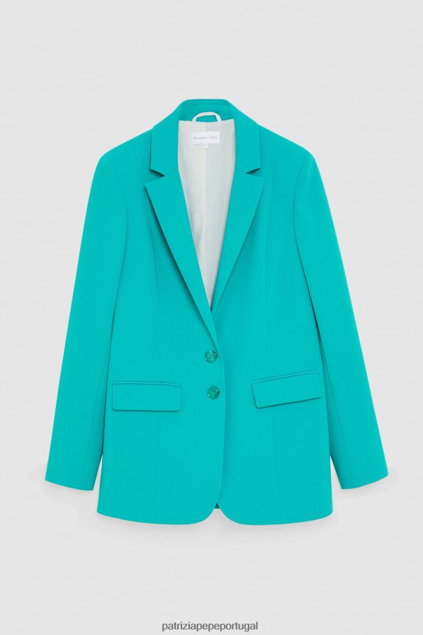 Patrizia Pepe mulheres jaqueta namorado essencial ilusão verde vestuário TX086V408
