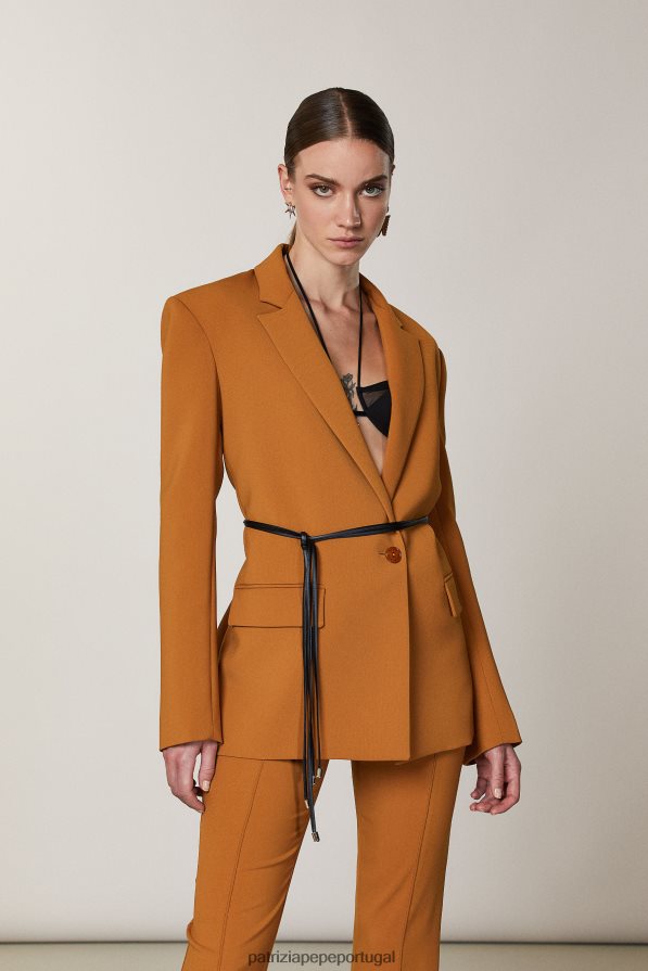 Patrizia Pepe mulheres jaqueta oversized essencial marrom picante vestuário TX086V542