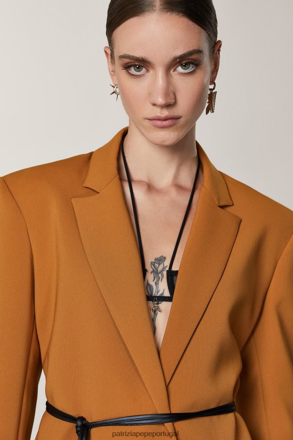 Patrizia Pepe mulheres jaqueta oversized essencial marrom picante vestuário TX086V542