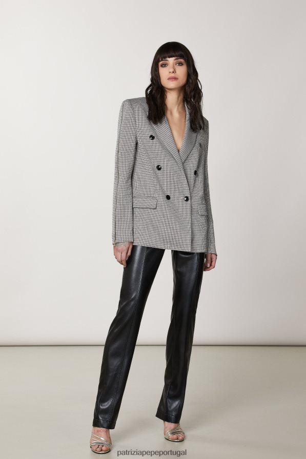 Patrizia Pepe mulheres jaqueta trespassada com zíper bege/preto vestuário TX086V433