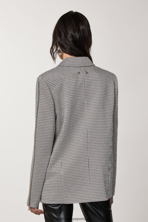 Patrizia Pepe mulheres jaqueta trespassada com zíper bege/preto vestuário TX086V433