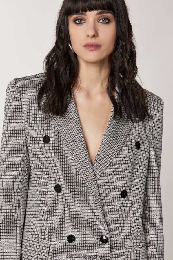 Patrizia Pepe mulheres jaqueta trespassada com zíper bege/preto vestuário TX086V433