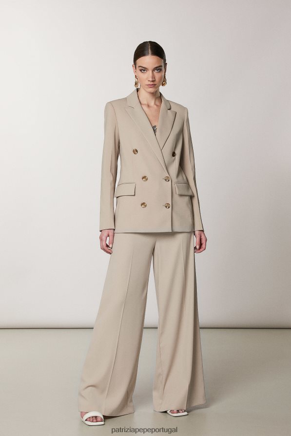 Patrizia Pepe mulheres jaqueta trespassada essencial bege sonhador vestuário TX086V488