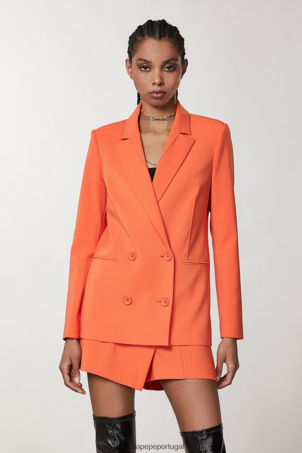 Patrizia Pepe mulheres jaqueta trespassada essencial laranja solar vestuário TX086V75