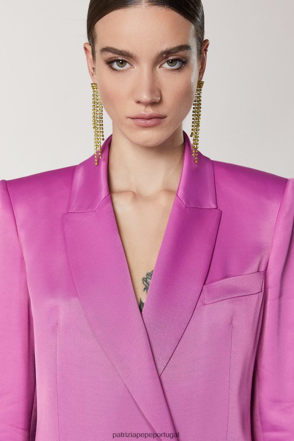 Patrizia Pepe mulheres jaqueta trespassada orquídea roxa vestuário TX086V519