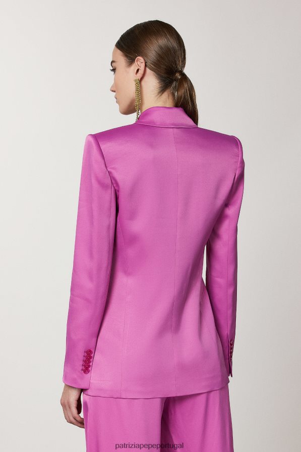 Patrizia Pepe mulheres jaqueta trespassada orquídea roxa vestuário TX086V519
