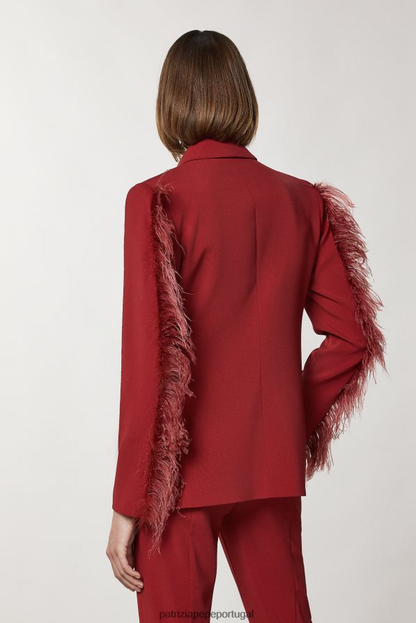 Patrizia Pepe mulheres jaqueta trespassada vermelho marciano vestuário TX086V85