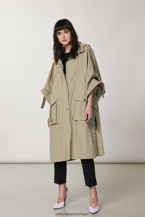 Patrizia Pepe mulheres capa com capuz verde sálvia vestuário TX086V460