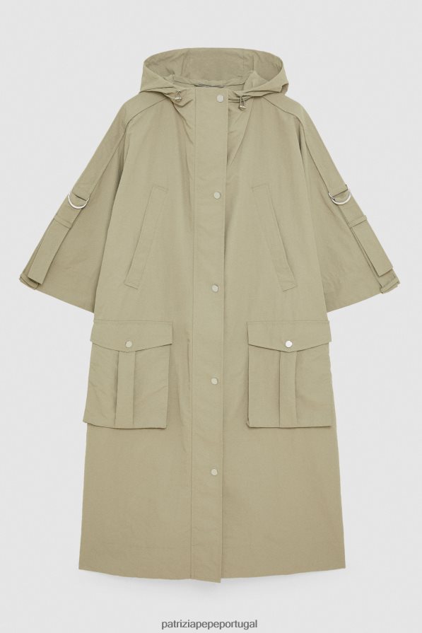 Patrizia Pepe mulheres capa com capuz verde sálvia vestuário TX086V460