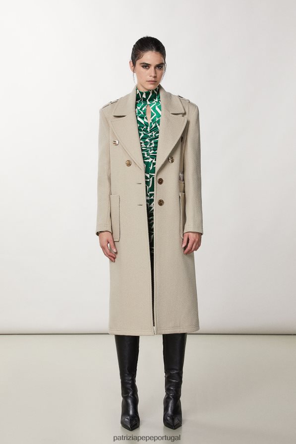 Patrizia Pepe mulheres casaco de corte masculino artesanal bege vestuário TX086V623