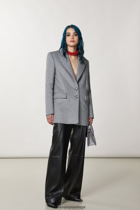 Patrizia Pepe mulheres casaco de mistura de lã grigio chiaro mel. vestuário TX086V172