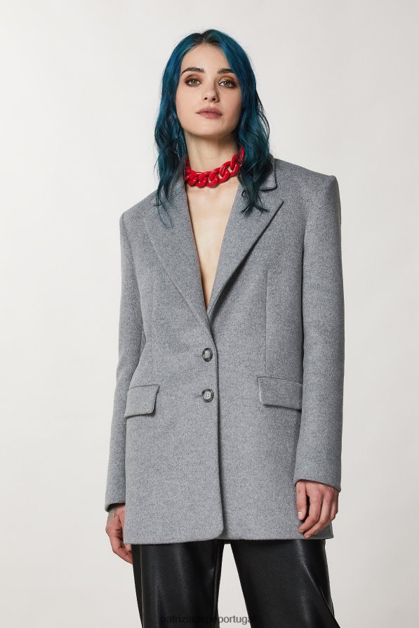 Patrizia Pepe mulheres casaco de mistura de lã grigio chiaro mel. vestuário TX086V172