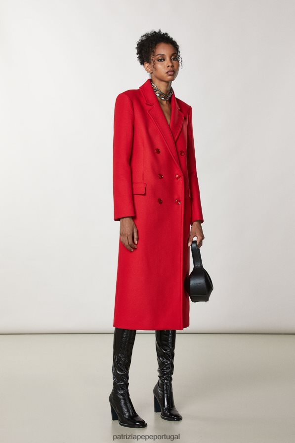 Patrizia Pepe mulheres casaco de tecido trespassado infravermelho vermelho vestuário TX086V626