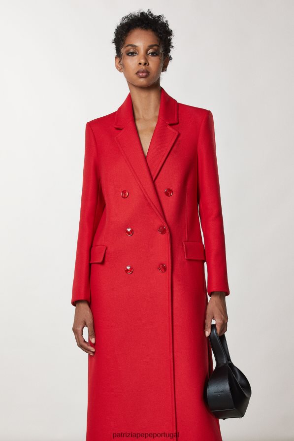 Patrizia Pepe mulheres casaco de tecido trespassado infravermelho vermelho vestuário TX086V626