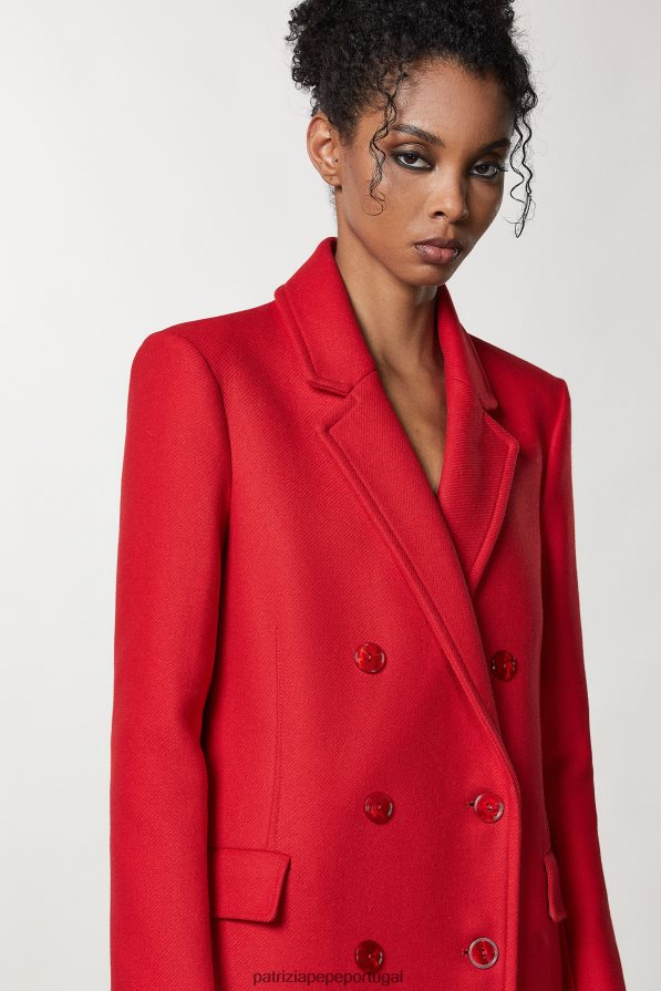 Patrizia Pepe mulheres casaco de tecido trespassado infravermelho vermelho vestuário TX086V626